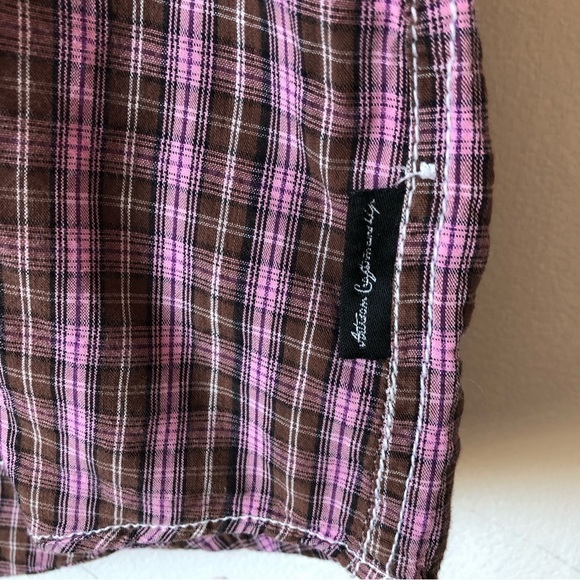 PAPER DENIM AND CLOTH Women’s Plaid Button Down Shirt Short Sleeve Cotton Size L - Picture 4 of 9